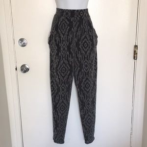 Bebe black/metallic sliver knit pants